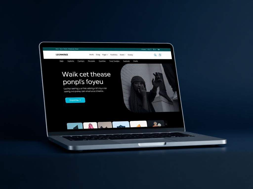 Sample restaurant homepage preview shown on a laptop screen